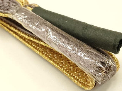 平和屋着物●和装小物 振袖用帯締め 京都西陣 京くみひも 平組 金糸 逸品 未使用 AAAT2163ay