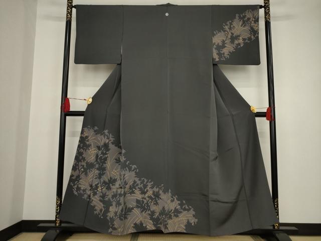 平和屋着物●訪問着 草木シルエット 正絹 逸品 AAAT2209ck