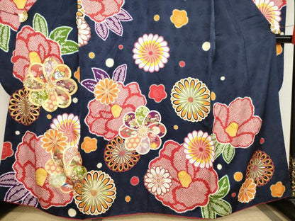平和屋着物●豪華振袖 駒刺繍 絞り 吉祥舞花文 金彩 正絹 逸品 AAAT2215ck
