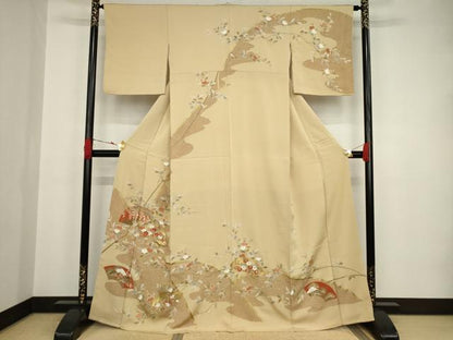 平和屋着物●訪問着 友禅 地紙花文 金彩 正絹 逸品 AAAT2226ck