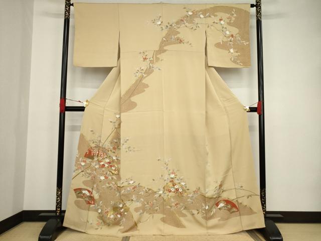 平和屋着物●訪問着 友禅 地紙花文 金彩 正絹 逸品 AAAT2226ck