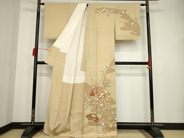 平和屋着物●訪問着 友禅 地紙花文 金彩 正絹 逸品 AAAT2226ck