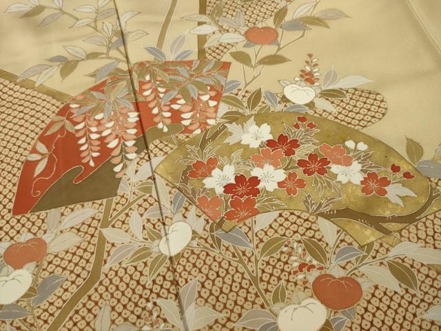 平和屋着物●訪問着 友禅 地紙花文 金彩 正絹 逸品 AAAT2226ck