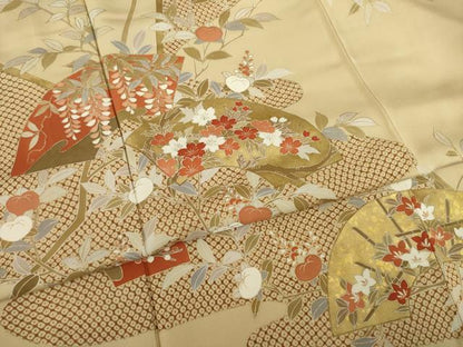 平和屋着物●訪問着 友禅 地紙花文 金彩 正絹 逸品 AAAT2226ck