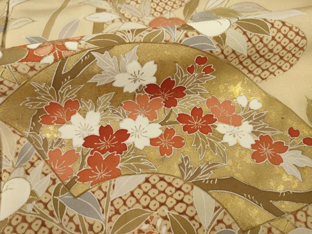 平和屋着物●訪問着 友禅 地紙花文 金彩 正絹 逸品 AAAT2226ck