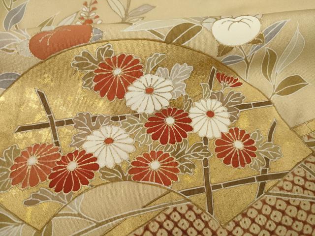 平和屋着物●訪問着 友禅 地紙花文 金彩 正絹 逸品 AAAT2226ck