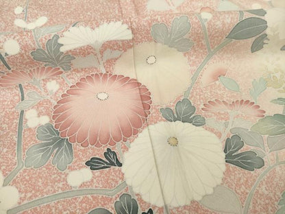 平和屋着物●訪問着　友禅　作家物　枝花文　暈し染め　正絹　逸品　AAAT2259ck