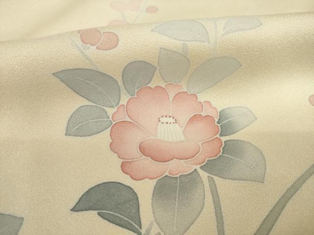 平和屋着物●訪問着　友禅　作家物　枝花文　暈し染め　正絹　逸品　AAAT2259ck