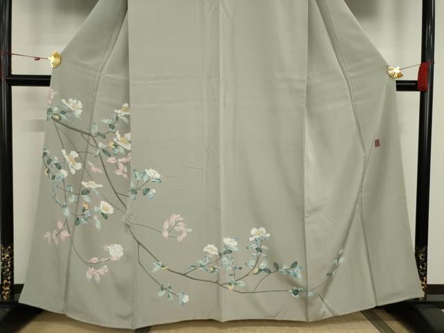 平和屋着物●京加賀糸目友禅作家 山崎巌 訪問着 枝花文 正絹 逸品 未使用 AAAT2260ck