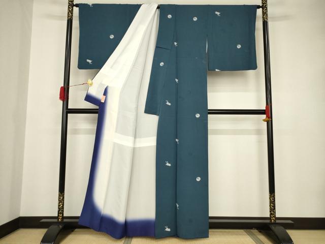 平和屋着物●上質な小紋　兎　正絹　逸品　AAAT2294ck