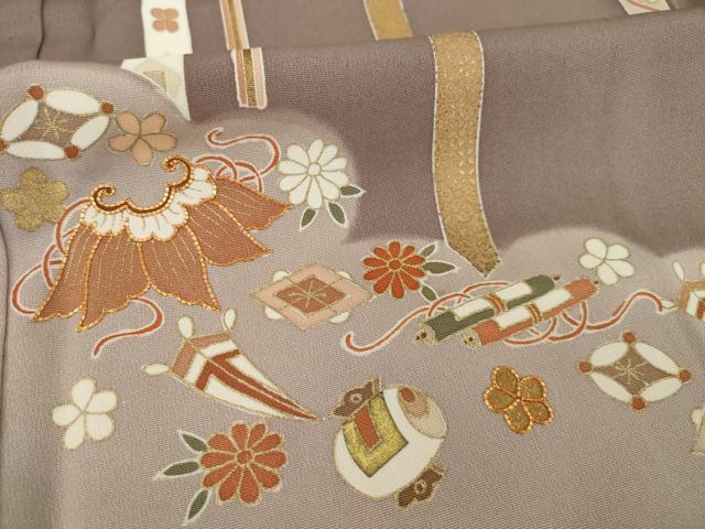 平和屋着物●訪問着 駒刺繍 宝づくし 金彩 正絹 逸品 AAAT2300ck