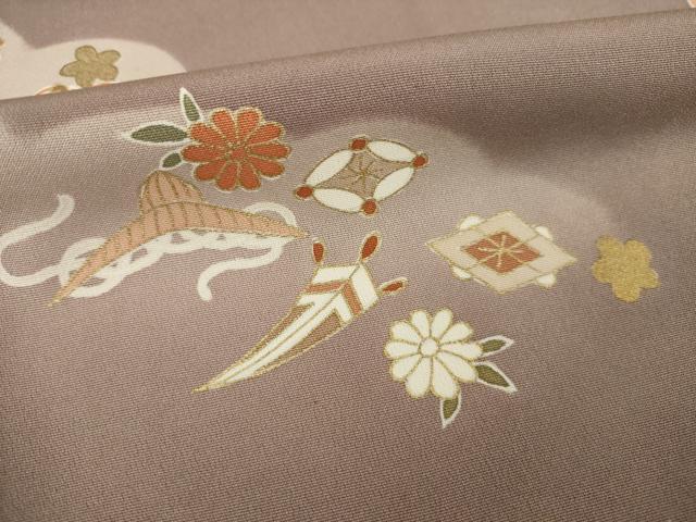 平和屋着物●訪問着 駒刺繍 宝づくし 金彩 正絹 逸品 AAAT2300ck
