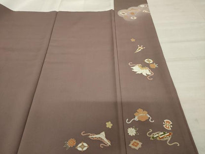 平和屋着物●訪問着 駒刺繍 宝づくし 金彩 正絹 逸品 AAAT2300ck