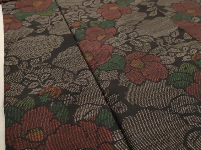 平和屋着物□本場大島紬 椿 正絹 逸品 AAAT2383dt