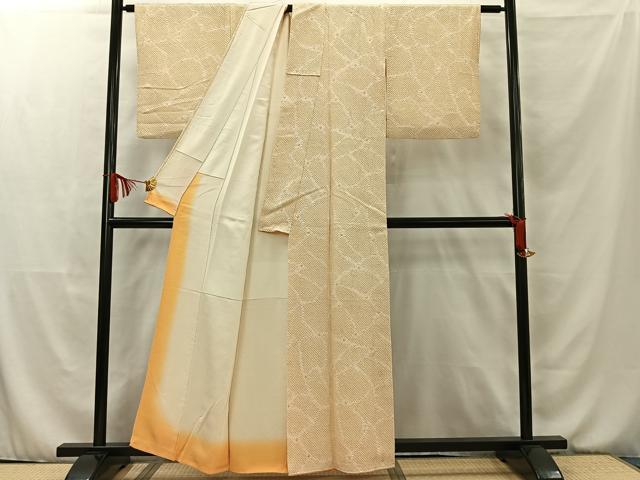 平和屋着物□大変加工の良い総絞り小紋 正絹 逸品 AAAT2408jh