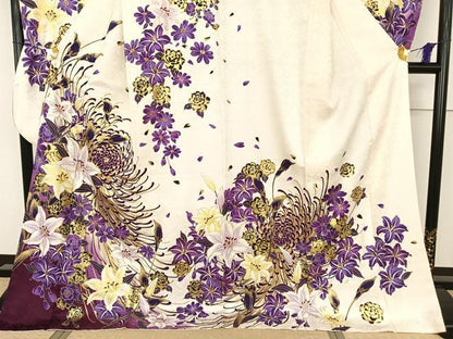 平和屋着物●豪華振袖　百合　金彩　正絹　逸品　AAAT3009np
