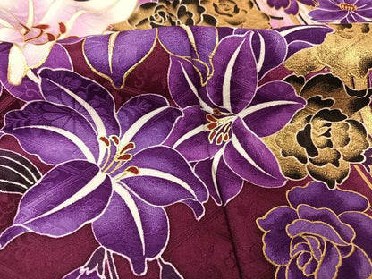 平和屋着物●豪華振袖　百合　金彩　正絹　逸品　AAAT3009np