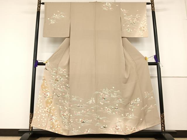 平和屋着物●創業460年・千總　訪問着　駒刺繍　花筏　金糸　金彩　西武百貨店扱い　正絹　逸品　AAAT3040np