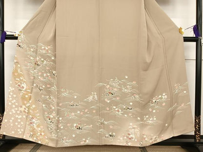 平和屋着物●創業460年・千總　訪問着　駒刺繍　花筏　金糸　金彩　西武百貨店扱い　正絹　逸品　AAAT3040np