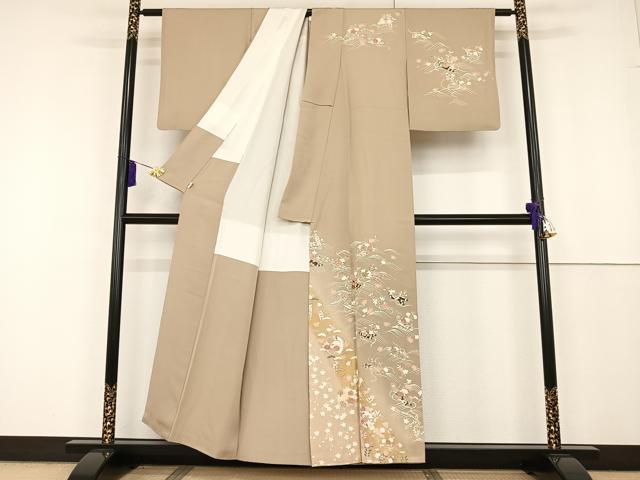 平和屋着物●創業460年・千總　訪問着　駒刺繍　花筏　金糸　金彩　西武百貨店扱い　正絹　逸品　AAAT3040np