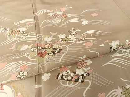 平和屋着物●創業460年・千總　訪問着　駒刺繍　花筏　金糸　金彩　西武百貨店扱い　正絹　逸品　AAAT3040np