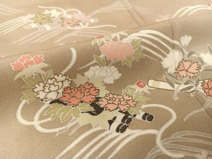 平和屋着物●創業460年・千總　訪問着　駒刺繍　花筏　金糸　金彩　西武百貨店扱い　正絹　逸品　AAAT3040np