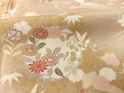 平和屋着物●創業460年・千總　訪問着　駒刺繍　花筏　金糸　金彩　西武百貨店扱い　正絹　逸品　AAAT3040np