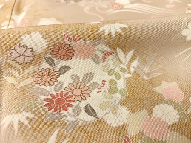 平和屋着物●創業460年・千總　訪問着　駒刺繍　花筏　金糸　金彩　西武百貨店扱い　正絹　逸品　AAAT3040np