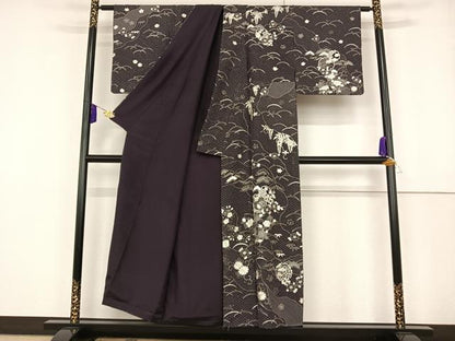 平和屋着物●総刺繍　訪問着　中国三大刺繍　汕頭刺繍　スワトウ刺繍　雪輪吉祥草花文　正絹　逸品　AAAT3056np