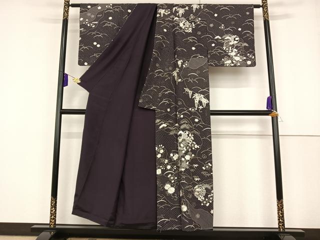 平和屋着物●総刺繍　訪問着　中国三大刺繍　汕頭刺繍　スワトウ刺繍　雪輪吉祥草花文　正絹　逸品　AAAT3056np
