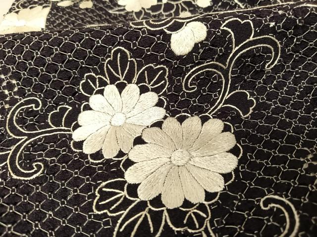 平和屋着物●総刺繍　訪問着　中国三大刺繍　汕頭刺繍　スワトウ刺繍　雪輪吉祥草花文　正絹　逸品　AAAT3056np