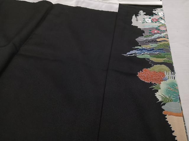 平和屋着物●京加賀友禅 松本健一 黒留袖 風景松文 暈し染め 正絹 逸品 AAAT3059np