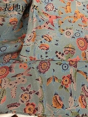 平和屋着物●上質な小紋 型染め 草花文 鬼しぼ縮緬 正絹 逸品 AAAT3061np