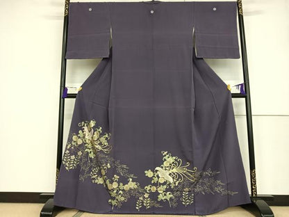 平和屋着物●本貝紫作家　西山和垣　色留袖　鳳凰菊唐草　鈴乃屋扱い　正絹　逸品　未使用　AAAT3079np　