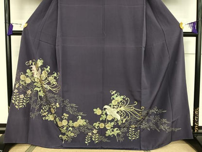 平和屋着物●本貝紫作家　西山和垣　色留袖　鳳凰菊唐草　鈴乃屋扱い　正絹　逸品　未使用　AAAT3079np　