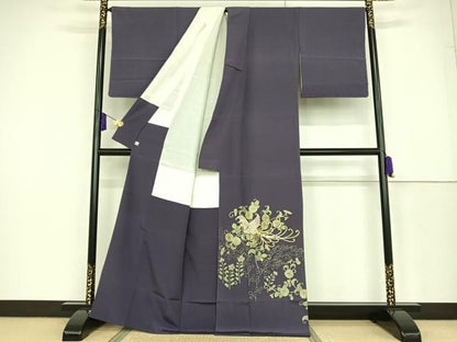 平和屋着物●本貝紫作家　西山和垣　色留袖　鳳凰菊唐草　鈴乃屋扱い　正絹　逸品　未使用　AAAT3079np　