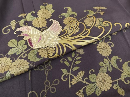 平和屋着物●本貝紫作家　西山和垣　色留袖　鳳凰菊唐草　鈴乃屋扱い　正絹　逸品　未使用　AAAT3079np　