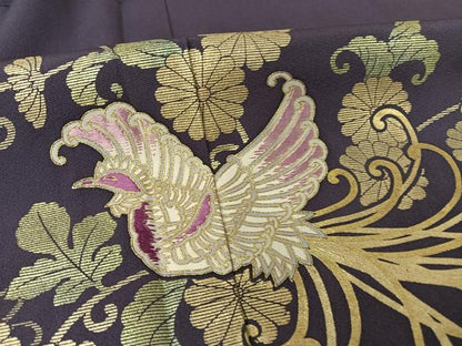 平和屋着物●本貝紫作家　西山和垣　色留袖　鳳凰菊唐草　鈴乃屋扱い　正絹　逸品　未使用　AAAT3079np　