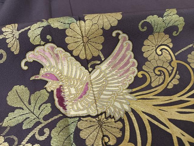 平和屋着物●本貝紫作家　西山和垣　色留袖　鳳凰菊唐草　鈴乃屋扱い　正絹　逸品　未使用　AAAT3079np　