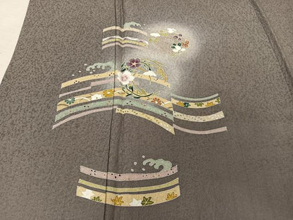 平和屋着物●訪問着 友禅 草花丸文 暈し染め 正絹 逸品 AAAT3083np