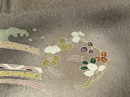 平和屋着物●訪問着 友禅 草花丸文 暈し染め 正絹 逸品 AAAT3083np
