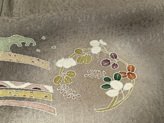 平和屋着物●訪問着 友禅 草花丸文 暈し染め 正絹 逸品 AAAT3083np