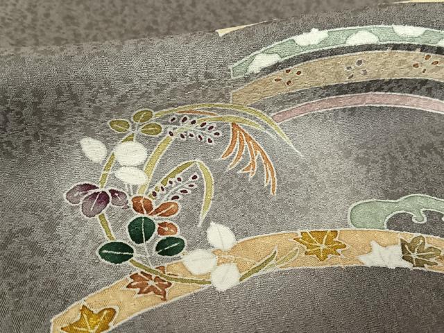 平和屋着物●訪問着 友禅 草花丸文 暈し染め 正絹 逸品 AAAT3083np