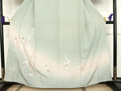 平和屋着物●訪問着 作家物 枝花文 暈し染め 正絹 逸品 AAAT3094np