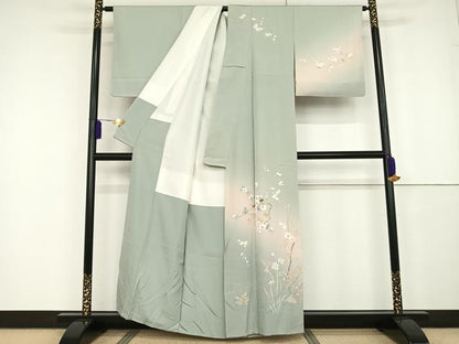 平和屋着物●訪問着 作家物 枝花文 暈し染め 正絹 逸品 AAAT3094np