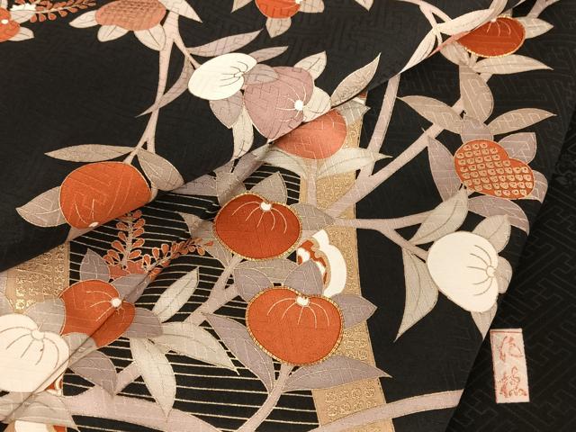 振袖　吾妻徳穂　黒　藤　橘　落款　金駒刺繍 楽天市場】吾妻徳穂（種類（着物）振袖）の通販