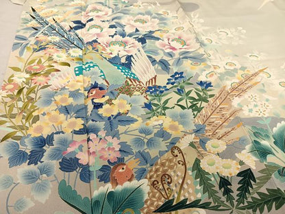 平和屋着物●本加賀友禅作家 松本基之 訪問着 花鳥文 暈し染め 正絹 逸品 AAAT3122np