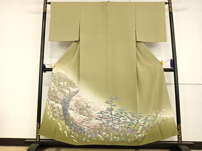 平和屋着物●本加賀友禅作家　前川哲　色留袖　飛鶴松文　暈し染め　正絹　逸品　AAAT3123np