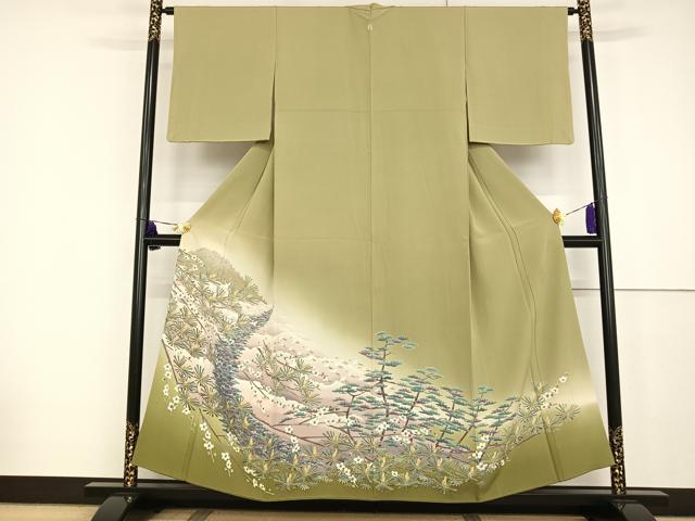 平和屋着物●本加賀友禅作家　前川哲　色留袖　飛鶴松文　暈し染め　正絹　逸品　AAAT3123np