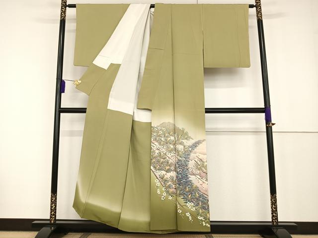 平和屋着物●本加賀友禅作家　前川哲　色留袖　飛鶴松文　暈し染め　正絹　逸品　AAAT3123np